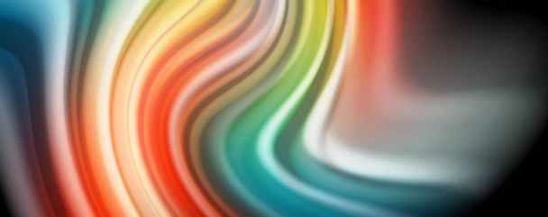 Flowing liquid colors - modern colorful flow poster. Wave liquid shapes. Art design for your design project - Vector, Image