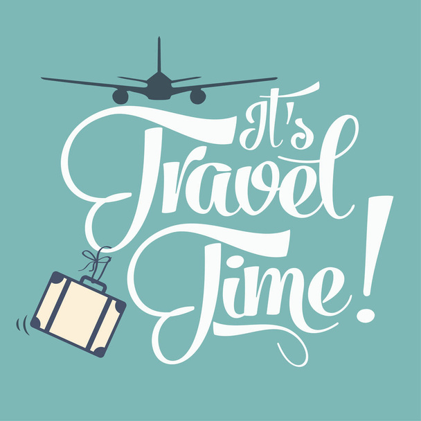 It's travel time. Summer holiday poster - Vector, Imagen
