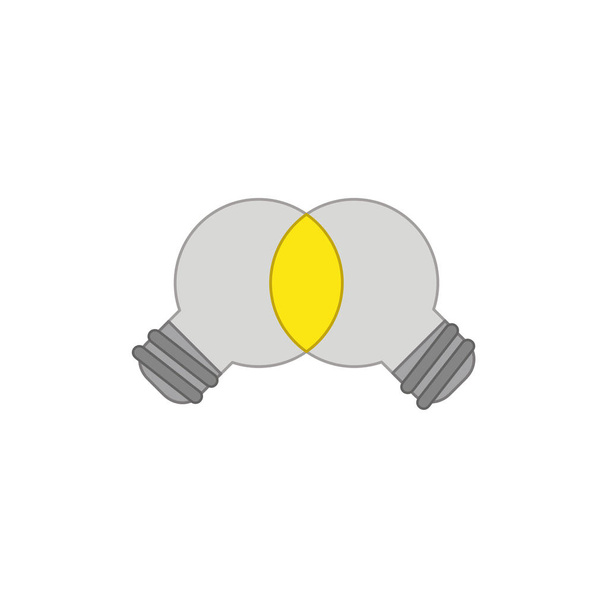 Concepto de icono vectorial de unir ideas, bombillas grises, trabajo en equipo
,  - Vector, Imagen