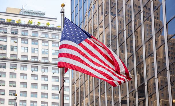 American flag in Manhattan New York downtown - Foto, immagini