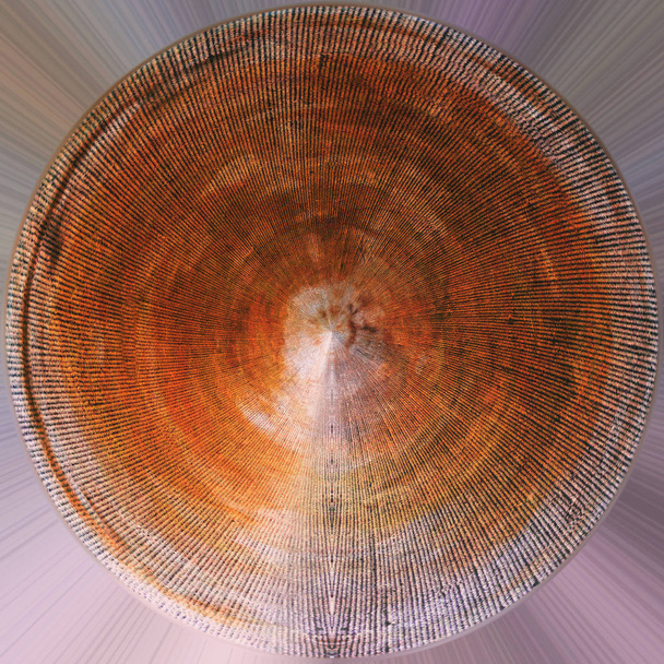 ヴィンテージスタイルの要素を持つ球状のグランジの背景。老人のモットーの背景。カラーペイント乱雑なパターン - 写真・画像