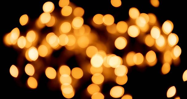 абстрактные обои, золотые боке огни на черном
 - Фото, изображение