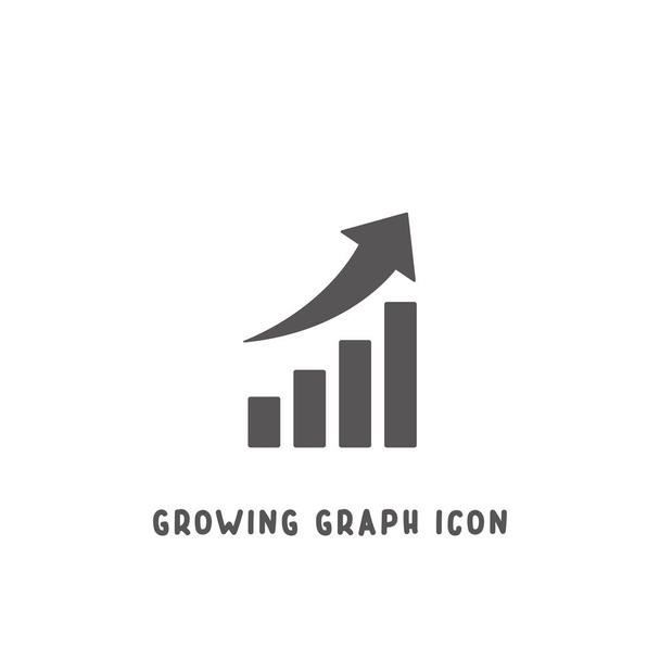 Growing graph icon simple flat style vector illustration. - Vector, Image