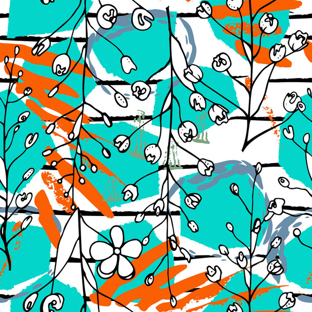 Tropical, stripe, animal motif. Seamless pattern - Вектор,изображение