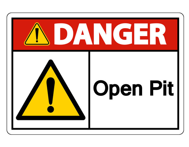 Danger Symbole de fosse ouverte Isoler sur fond blanc, Illustration vectorielle
 - Vecteur, image