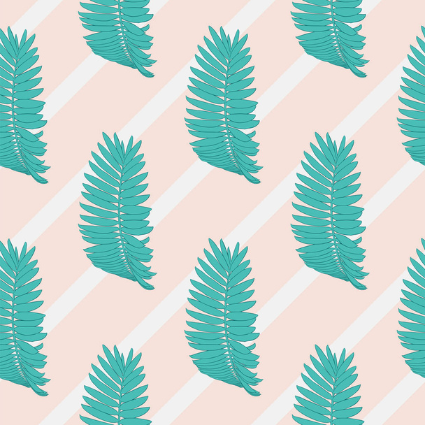 Floral seamless pattern. Palm branch ink sketch. Fashion floral print for a business card, banner, poster, wrapping, fabric, notebook, invitation - Vettoriali, immagini