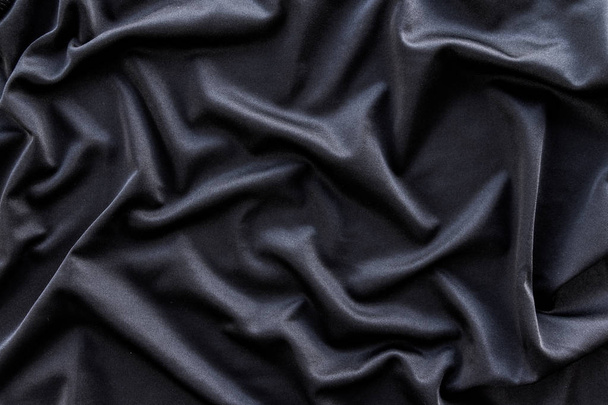 zwarte doek textuur en achtergrond - Foto, afbeelding