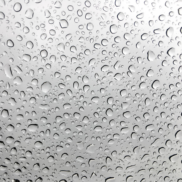 grey Water drops on glass, rain drops - Photo, Image