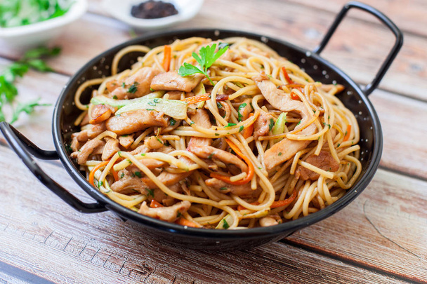 chicken fried noodles - Photo, image