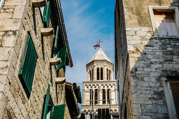 Split, Croatia - June 1, 2019: Old town of Split, medieval city  - Fotó, kép