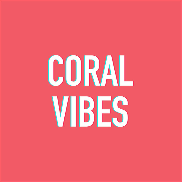 summer vibes on living coral background banner - Vector, imagen