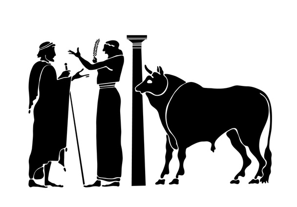 Fondo antiguo con los caracteres griegos
 - Vector, Imagen