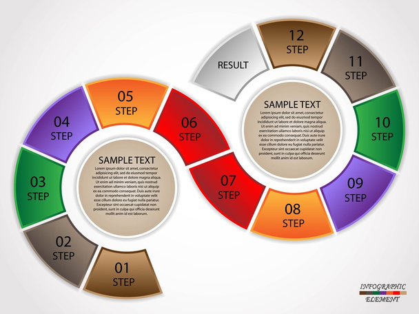 Infographics circle steps - Vector, Image