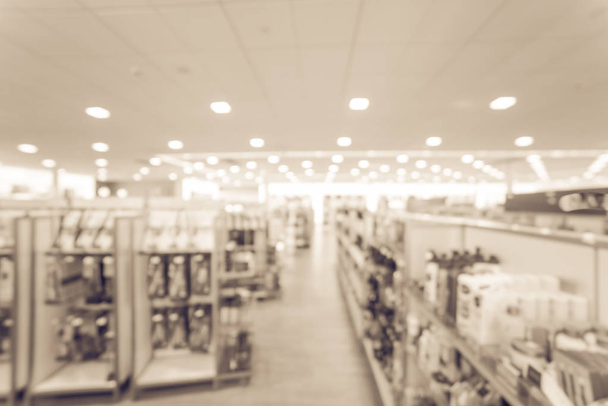 Amerika'da güzellik mağazasında filtreli görüntü bulanık arka plan kuaför ürünleri - Fotoğraf, Görsel
