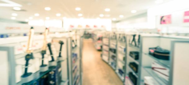 Πανόραμα θέα θολό φόντο Κομμωτήρια προϊόντα στο κατάστημα ομορφιάς στην Αμερική - Φωτογραφία, εικόνα