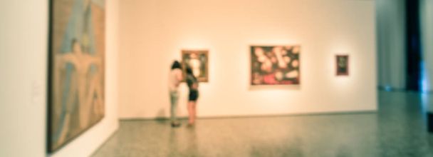 Panorama ver fondo borroso exposición de bellas artes en el museo en Texas, América
 - Foto, Imagen