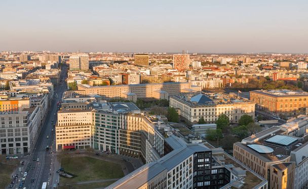 Berlin evening aerial cityscape, Germany. - 写真・画像