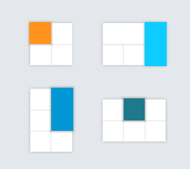Conjunto de cajas de texto de vectores coloridos simples con sombras C
 - Vector, imagen