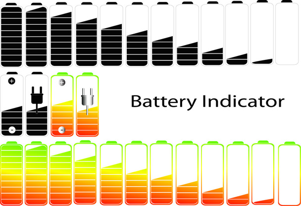 Vector symbols of battery level indicator - Vector, Image