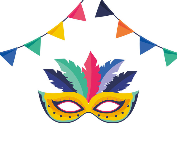 mask brazil carnival - Vector, Image