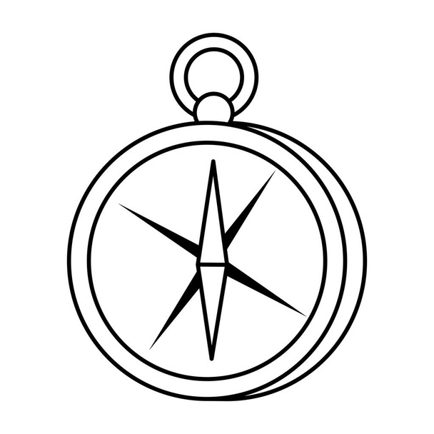 geïsoleerde apparaatpictogram kompas gids - Vector, afbeelding