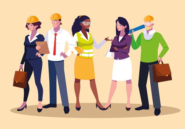 Avatars set of professional workers design - Vector, Image
