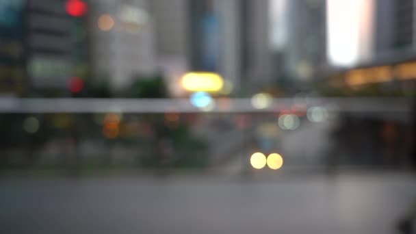 Blurred people crossing pedestrian bridge; Slow Motion - Footage, Video