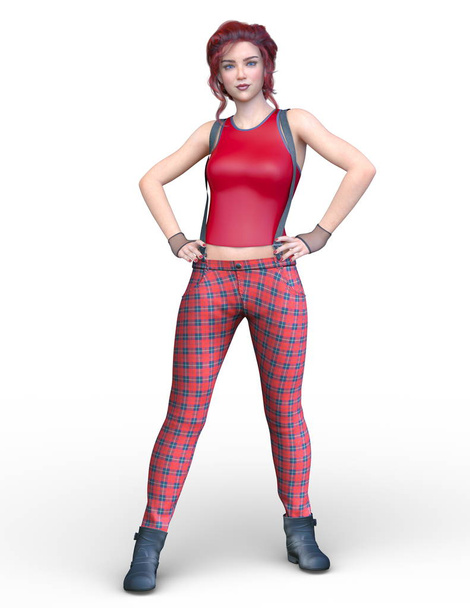 3D CG rendering of costume girl - Фото, изображение