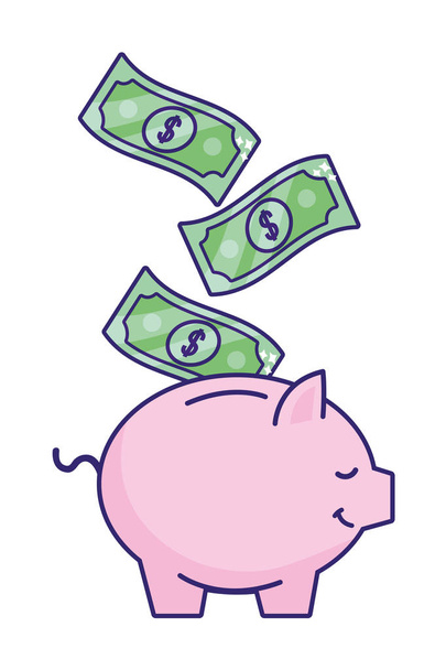 ahorro de dinero de dibujos animados
 - Vector, Imagen