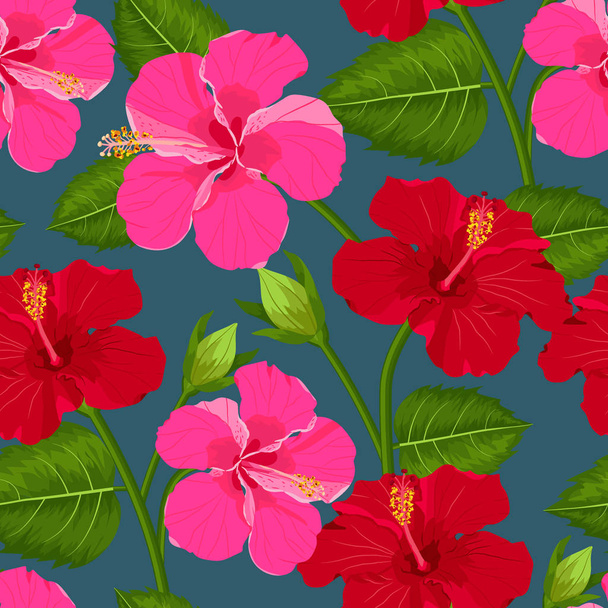 Seamless tropical flower. Blossom flowers for seamless pattern background. Vector illustration. - Vector, Image
