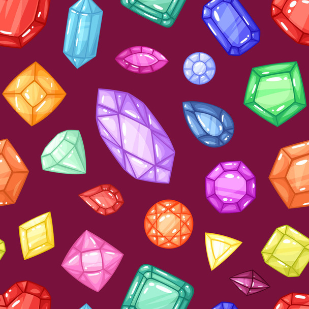 Diamant vector Gem en kostbare edelsteen of Diamond Crystal steen voor sieraden illustratie kristallijne set juweel of minerale steenachtige kristallisatie van natuurlijke kwarts geïsoleerd op achtergrond - Vector, afbeelding