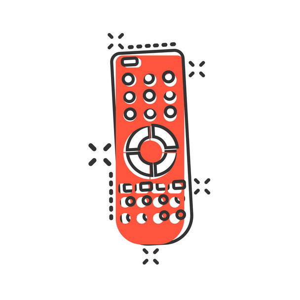 Remote control icon in comic style. Infrared controller vector c - Vector, Image