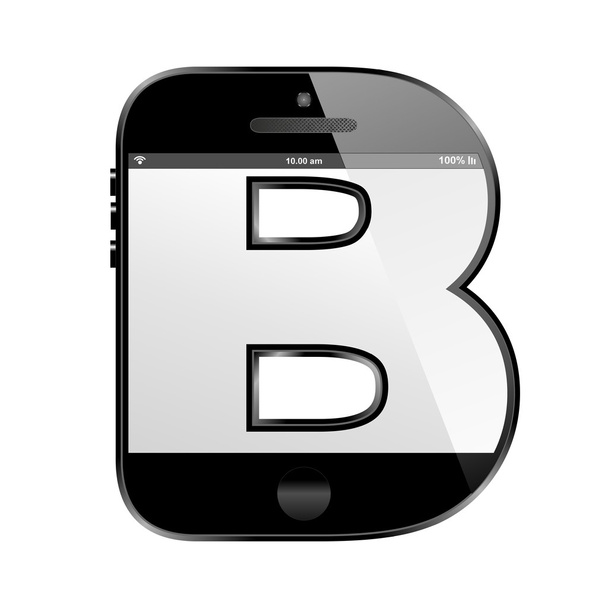 chytrý telefon ve tvaru, abeceda designu dopis, b - Fotografie, Obrázek
