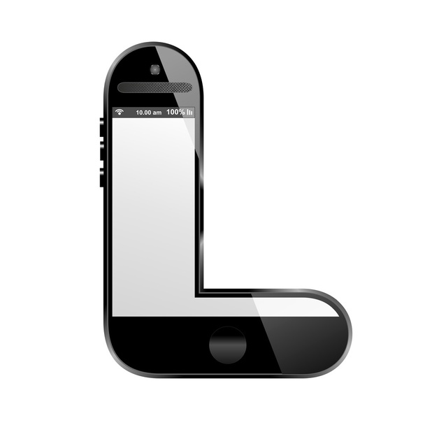 Smart phone shaped, alphabet design letter, L - Photo, Image