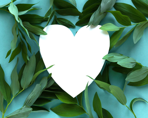Green Leaves and Heart - Photo, image