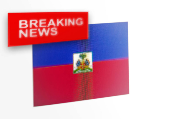 Noticias de última hora, la bandera del país de Haití y las noticias de inscripción
 - Foto, Imagen