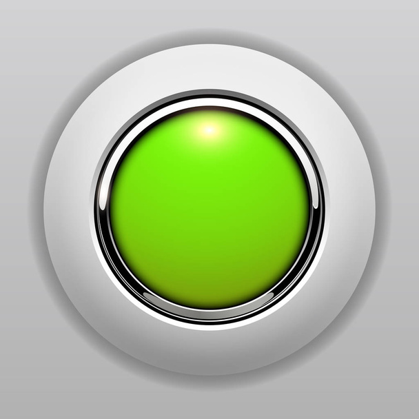 3D button yellow green - Vetor, Imagem