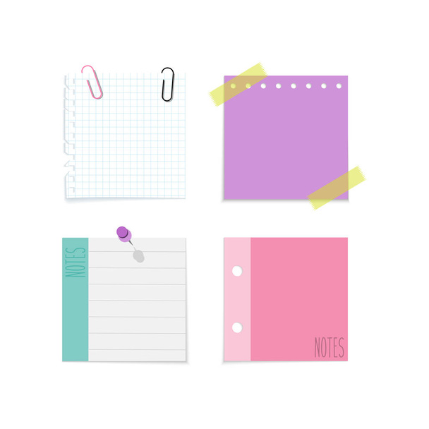 Sticky paper notes, vector illustration - Vector, Image