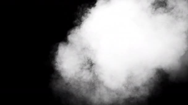 White Smoke on Black Background - Footage, Video