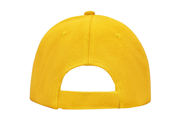 Žlutá baseballová čepice zpět pohled izolované  - Fotografie, Obrázek