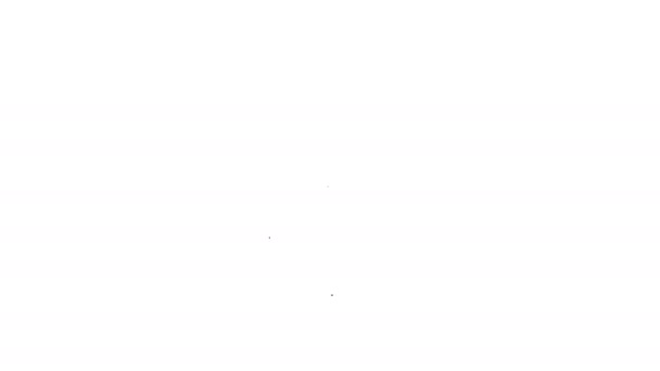Papier toilette noir rouleau ligne icône sur fond blanc. Animation graphique de mouvement vidéo 4K
 - Séquence, vidéo