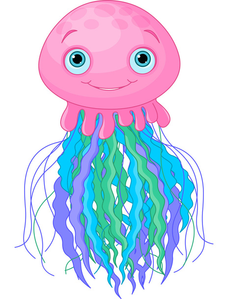 Cute Jellyfish - Διάνυσμα, εικόνα