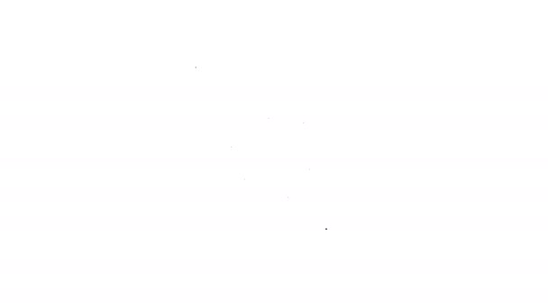Μαύρος κάδος ανακύκλωσης με εικονίδιο γραμμής συμβόλου ανακύκλωσης σε λευκό φόντο. Εικονίδιο κάδου απορριμμάτων. Πινακίδα κάδου σκουπιδιών. Το σημάδι του καλαθιού ανακύκλωσης. κίνηση γραφικού κινουμένων σχεδίων 4K βίντεο - Πλάνα, βίντεο