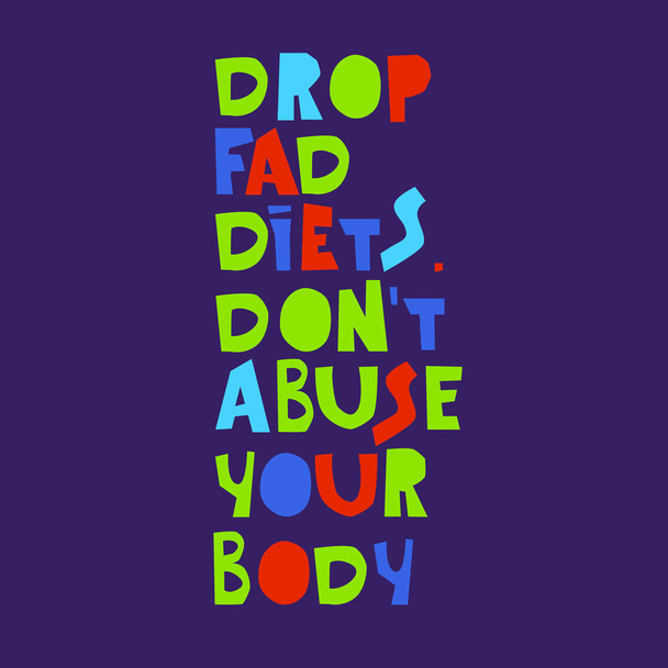 handgeschriebener Slogan, Konzept einer ausgewogenen, gesunden Ernährung. hervorragend für Poster, Banner, T-Shirts - Vektor, Bild