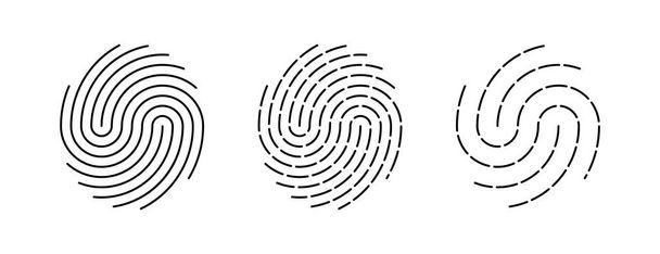 Ujjlenyomat-azonosító ikon. Biometrikus engedélyezési és üzletbiztonsági koncepció. Vektoros illusztráció - Vektor, kép