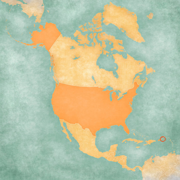 Mapa Severní Ameriky-Americké Panenské ostrovy (USA) - Fotografie, Obrázek