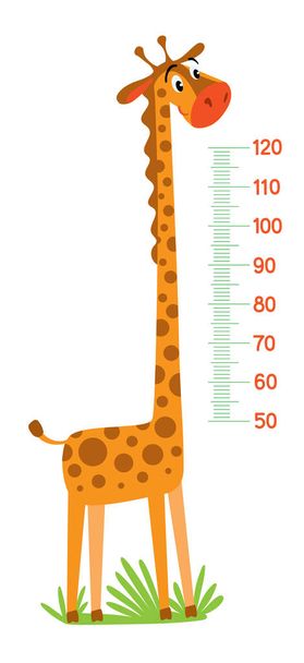 Žirafa metr stěna nebo výška graf nebo nástěnný štítek - Vektor, obrázek