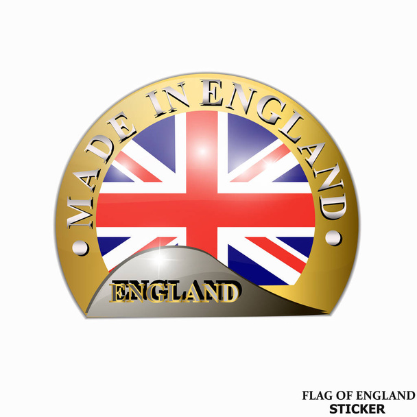 Sticker with flag of England. Happy England day button. - Photo, Image