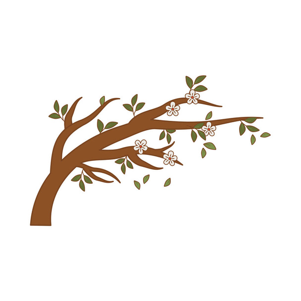 tree branch with leafs - Vector, Image