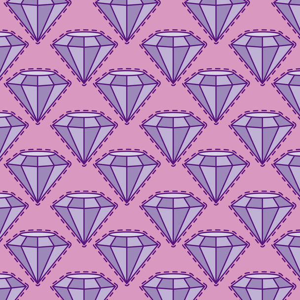 Muster von Patches mit wertvollen Diamanten - Vektor, Bild